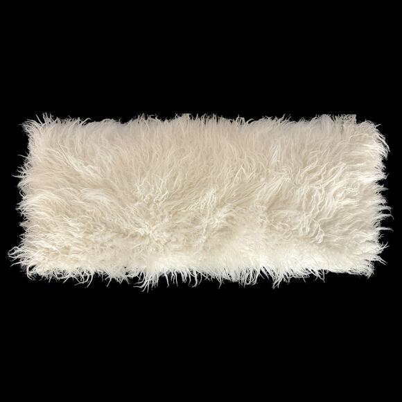 UGG Home New Zealand Sheepskin Large Fuzzy Lumbar Bolster Body Pillow 38 x 16 in - Picture 2 of 7